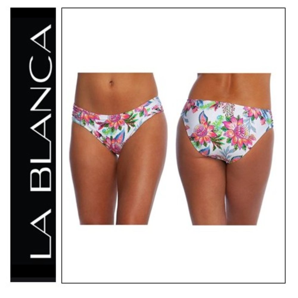 NWT!La Blanca Botanical Multi Color Swim Bottom 12
